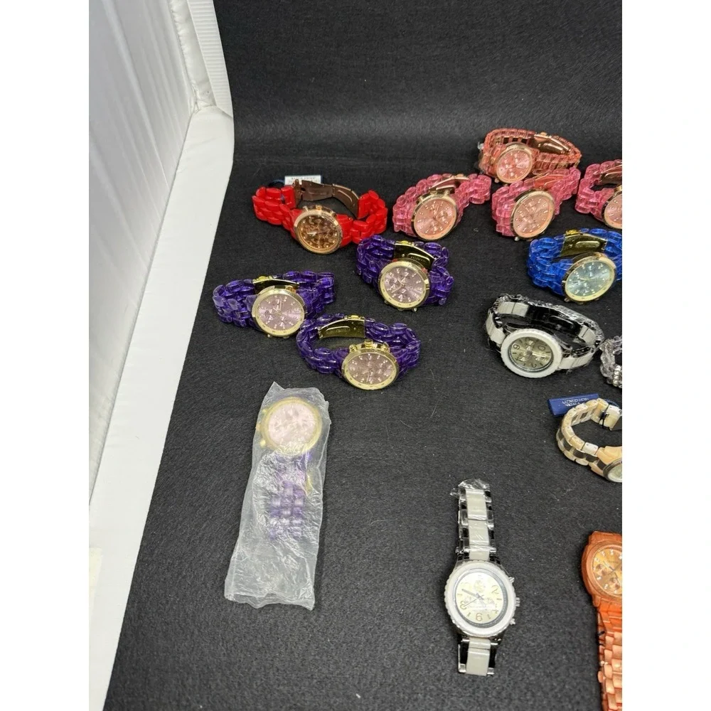 Geneva Donna Vivi Watch Lot 27 Women's Fashion Watches New Tagged Acrylic Link